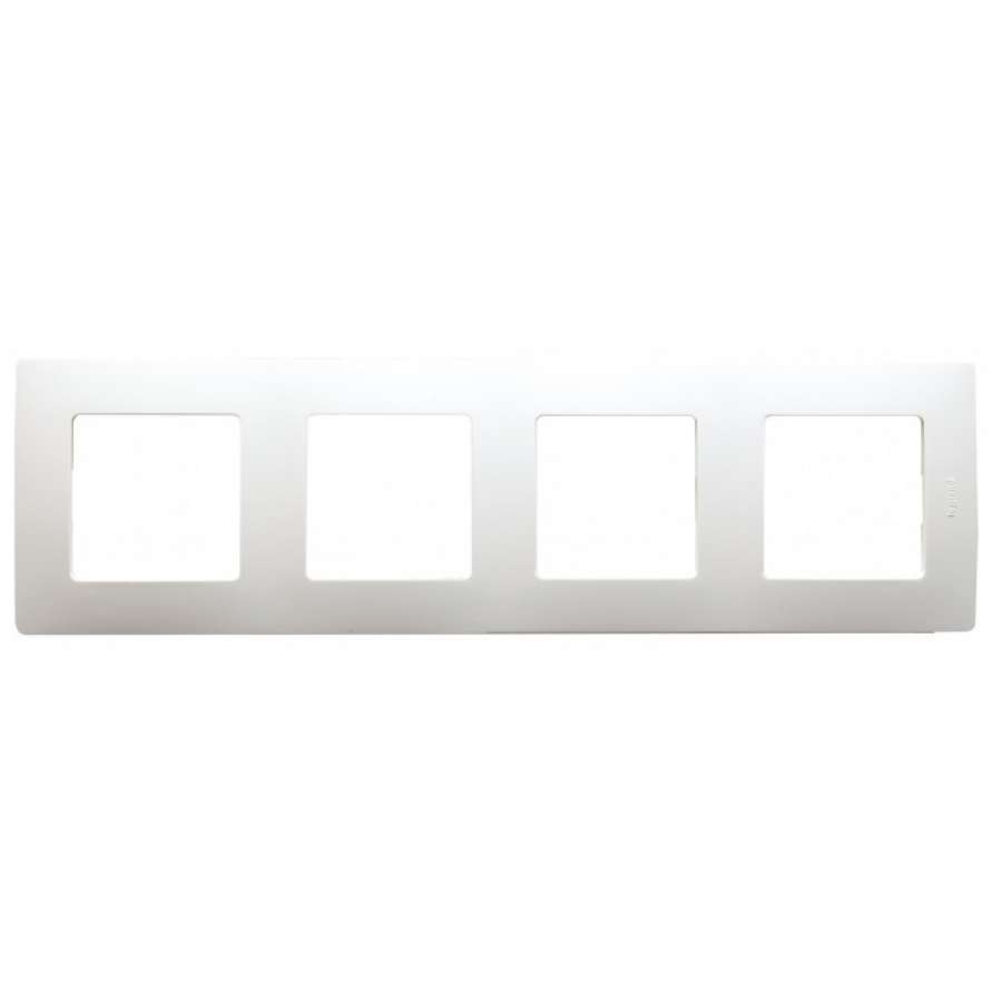 Plaque quadruple, entraxe 71 mm, blanc - Legrand