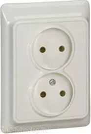 Prise double 2x2P 16A, blanc - Legrand