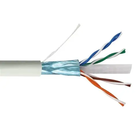 Câble informatique Cat6 F/UTP 4 paires blanc, touret 305 m - Omerin