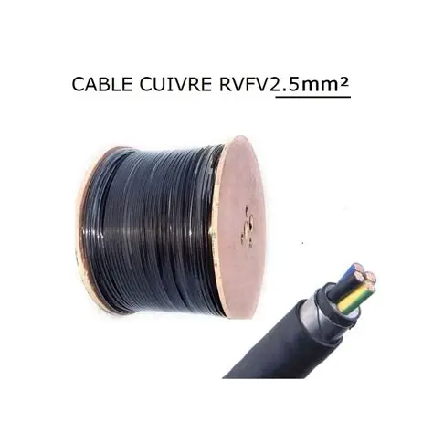 Câble rigide U1000 R2V 3G2,5 mm² - Prysmian (origine France)