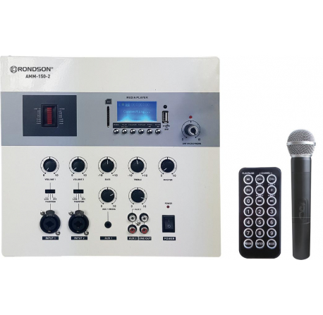 Amplificateur mural 150W, Bluetooth/USB/SD, micro UHF et entrée téléphone - Rondson
