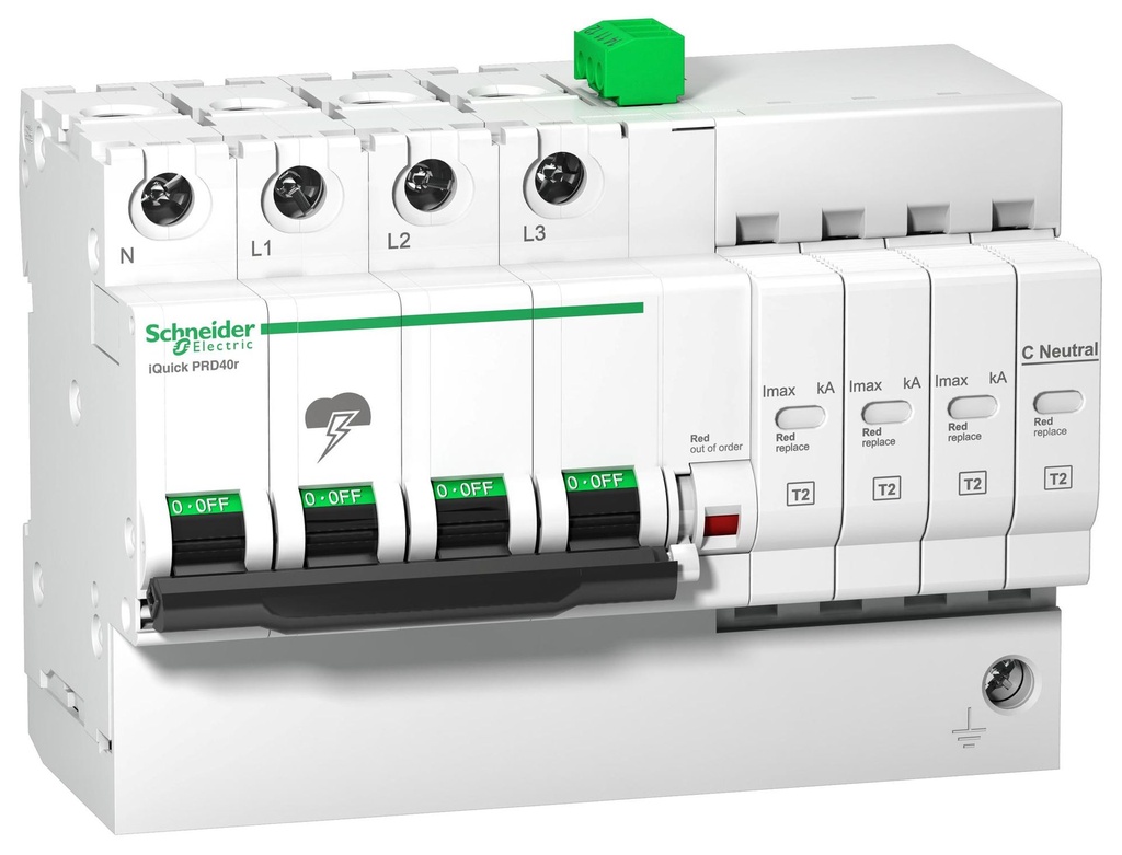 Surge protector iQuick PRD 3P+N 20r, with remote signalling - Schneider