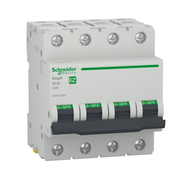 Disjoncteur Easy9 XP 4P 20A courbe C 4,5 kA - Schneider