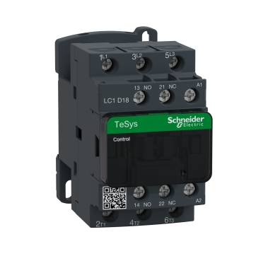 Contacteur TeSys D 18A 1NO+1NF, bobine 24V - Schneider