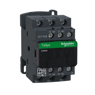 Contactor TeSys D 18A 1NO+1NC, coil 230V - Schneider