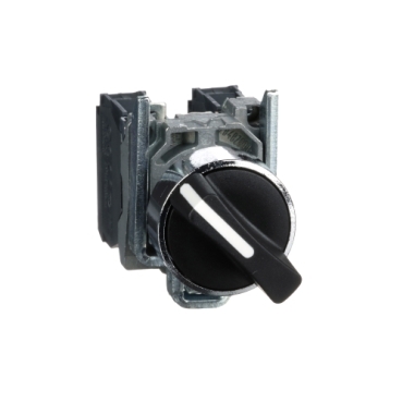 Harmony XB4 selector switch Ø22, 2 fixed positions, black, 1NO+1NC - Schneider
