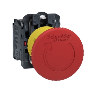 Bouton d'arrêt d'urgence Harmony XB5 Ø40 pousser-tourner - Schneider