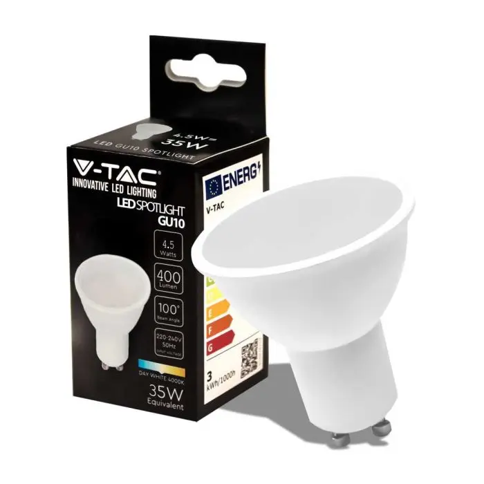 LED spotlight GU10 4.5W 4000K, Samsung chip - V-TAC