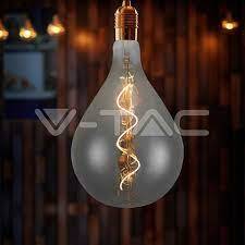 Spiral LED filament bulb 4W A160S 2700K, smoked glass - V-TAC