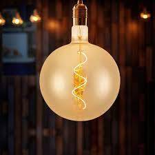 Ampoule LED filament spirale 4W G200 2700K, verre ambré - V-TAC