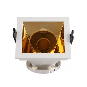 Spotlight fitting GU10 square, white/gold - V-TAC
