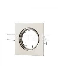 Support de spot GU10 carré, nickel satiné - V-TAC