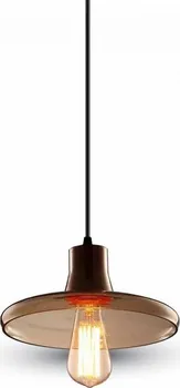 Suspension verre transparent et bois, avec pavillon - V-TAC