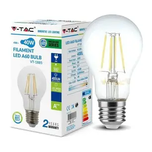 Ampoule LED filament COG 4W A60 E27 6400K - V-TAC
