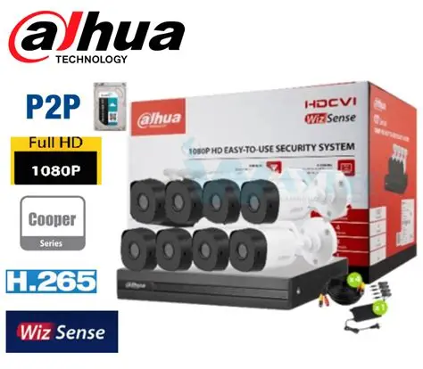 HDCVI Cooper 2MP CCTV kit: 8 cameras + 8-channel recorder - Dahua