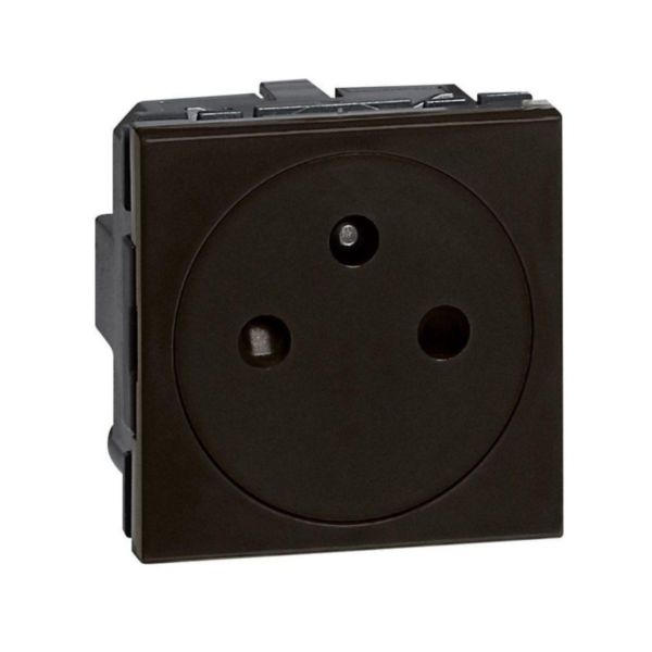 Prise 2P+T saillie Mosaic 2 modules, bornes automatiques, noir mat - Legrand