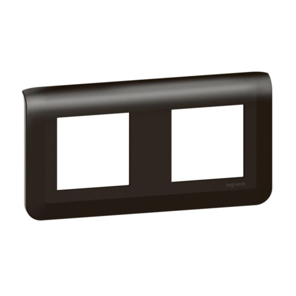 Plaque de finition horizontale Mosaic 2x2 modules, noir mat - Legrand