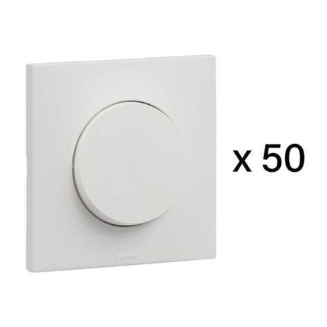 Pack 50 interrupteurs 10AX sans griffes, blanc, gamme Urbano - Legrand