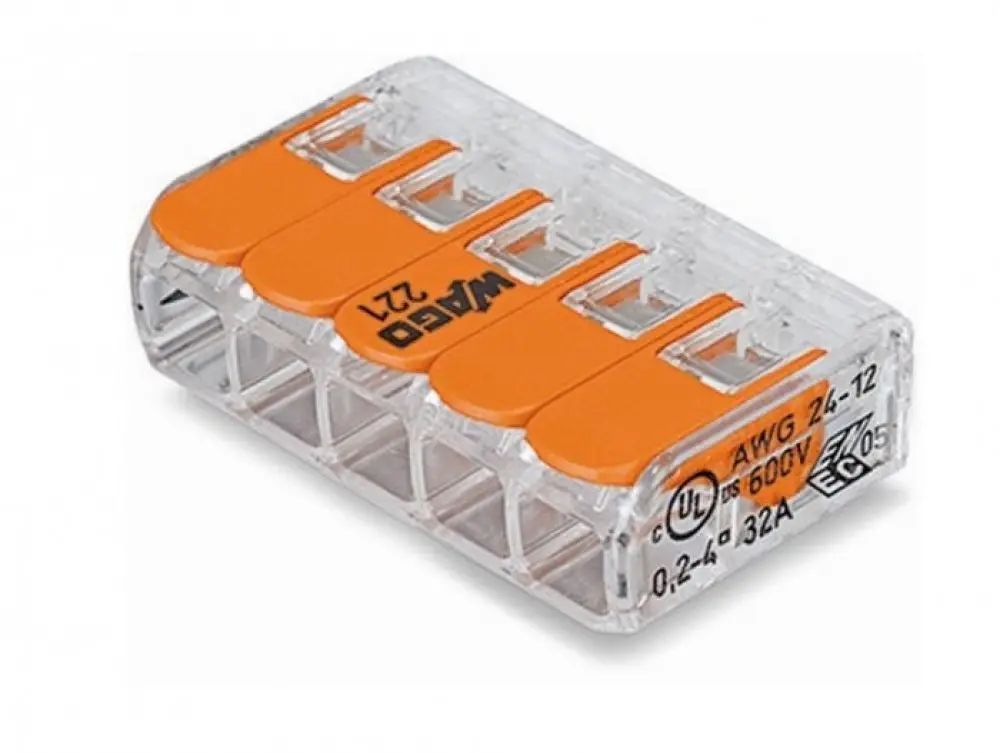 Borne de connexion à levier 2 entrées, 1,5-2,5 mm², réutilisable - Andeli