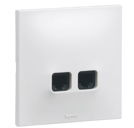 Prise double 2xRJ45 Cat6 UTP, blanc, gamme Urbano - Legrand