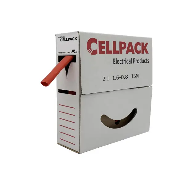 Heat-shrink tubing in dispenser box SB 9-3, red - Cellpack