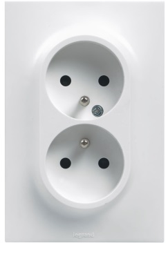 Prise double 2x2P+T 1 poste, blanc, gamme Urbano - Legrand