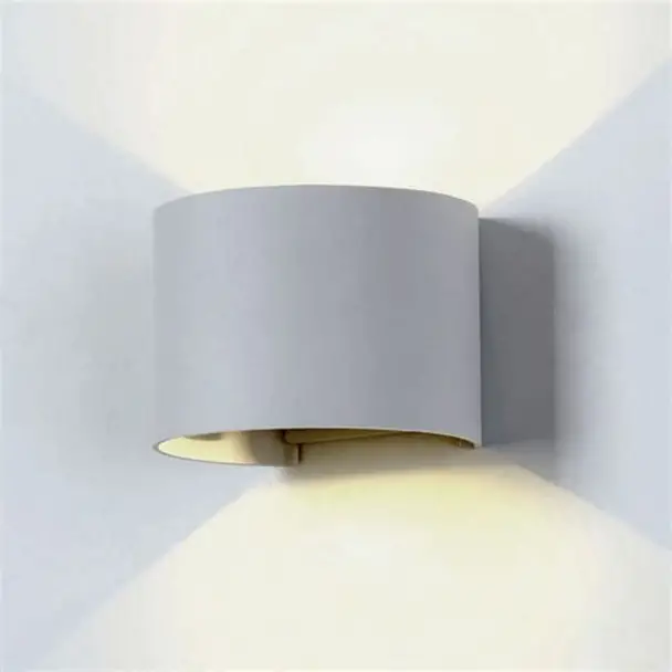 LED wall light 5W 4000K, Bridgelux chip, grey, round - V-TAC
