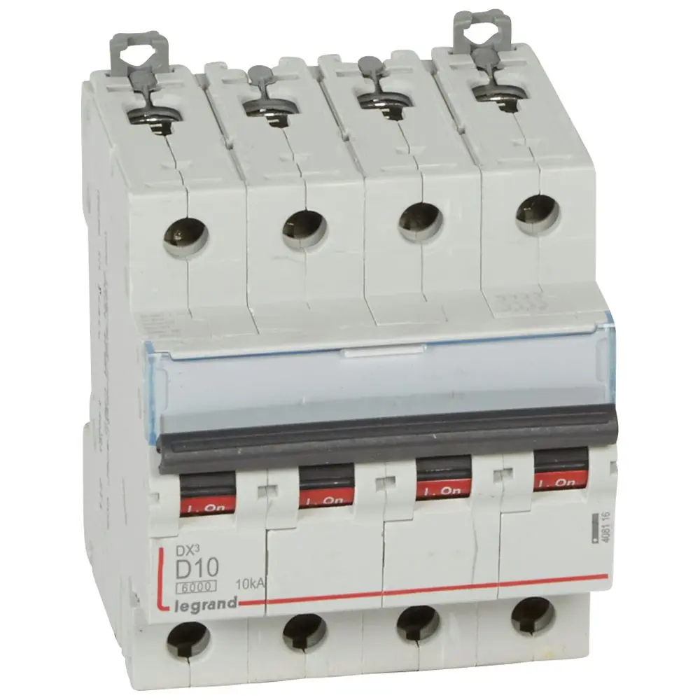 Disjoncteur DX³ 4P 10A courbe D 6/10 kA - Legrand