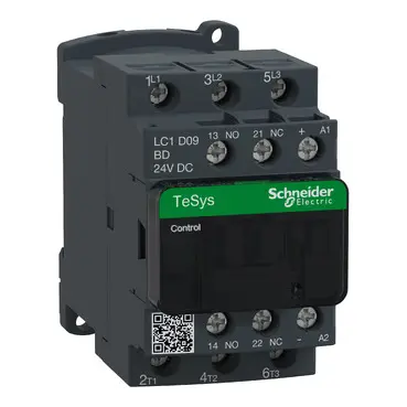 Contacteur TeSys D 3P AC3 9A 440V, bobine 24V CC - Schneider