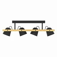 LED ceiling light RGB/CCT 4 lamps black/wood Hornwood-Z (Zigbee) - Eglo