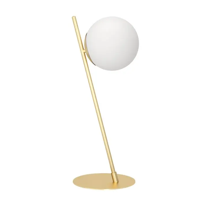 Lampe à poser E27 laiton brossé/opale mat Rondo 4 - Eglo