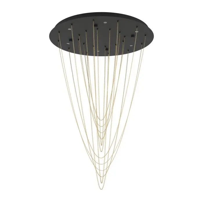 Pendant LED 6 lamps black/brass Trepuco - Eglo