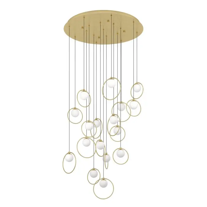 Suspension LED 17 lampes Ø780 laiton/blanc Portocolom - Eglo