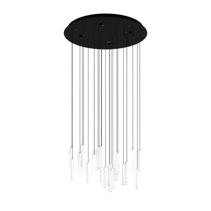Pendant LED 8 lamps black/clear glass Espardello - Eglo