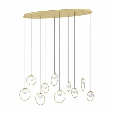 Pendant LED 10 lamps brass/white Portocolom - Eglo