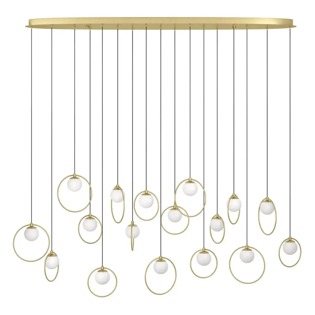 Pendant LED 17 lamps brass/white Portocolom - Eglo