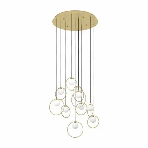 Suspension LED 10 lampes Ø580 laiton/blanc Portocolom - Eglo