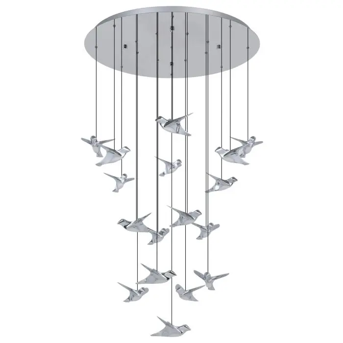 Pendant LED 17 lamps Ø780 chrome/satin Paratebueno - Eglo