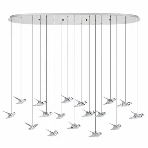 Suspension LED 17 lampes chrome/satiné Paratebueno - Eglo