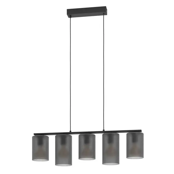 Pendant 5 lamps E27 black/grey Colomera - Eglo