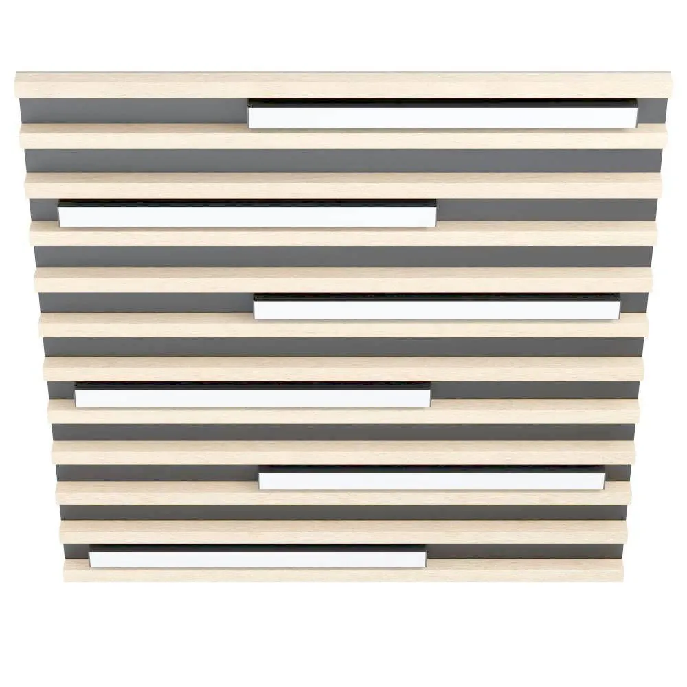 Plafonnier LED 575x575 bois/noir Marreira - Eglo