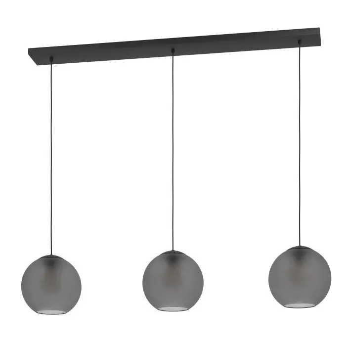 Pendant 3 lamps E27 L1255 black/grey Arangona - Eglo