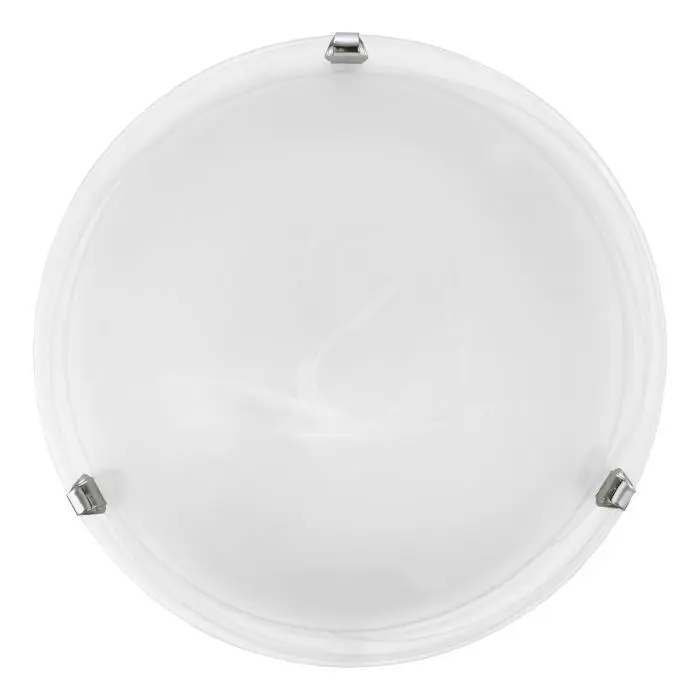 Plafonnier 2 lampes Ø400 albâtre/chrome Salomé - Eglo