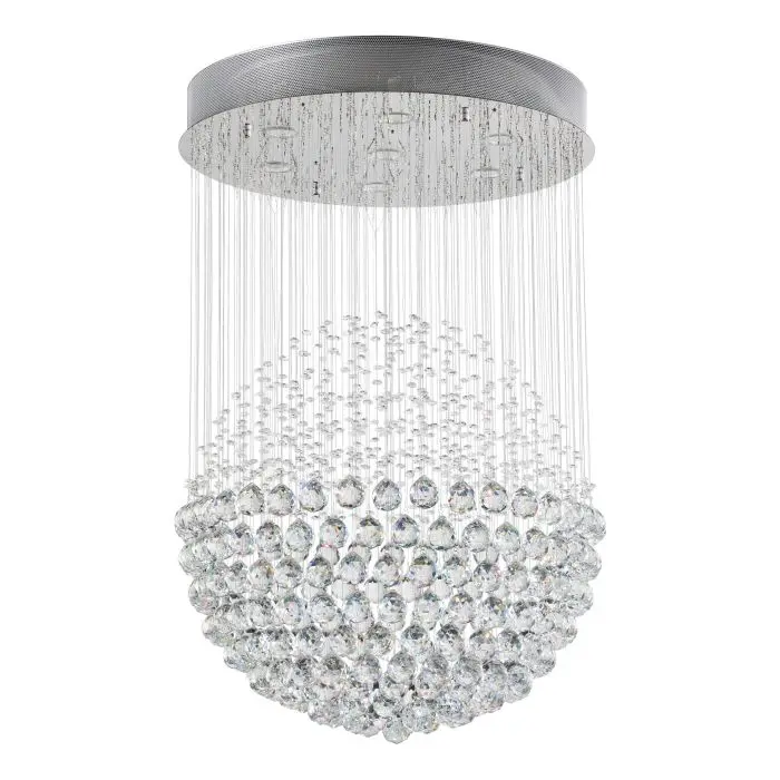 Pendant 7 spotlights GU10 chrome/crystal Yelbes - Eglo