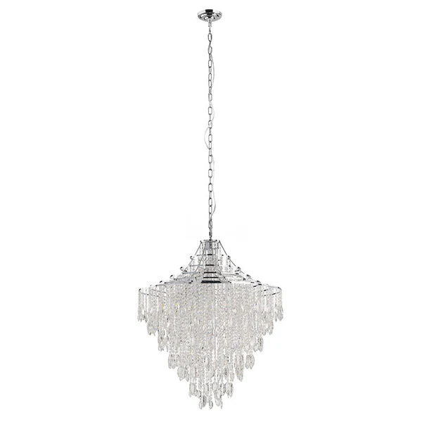 Suspension 9 lampes E14 chrome/cristal clair Beires - Eglo