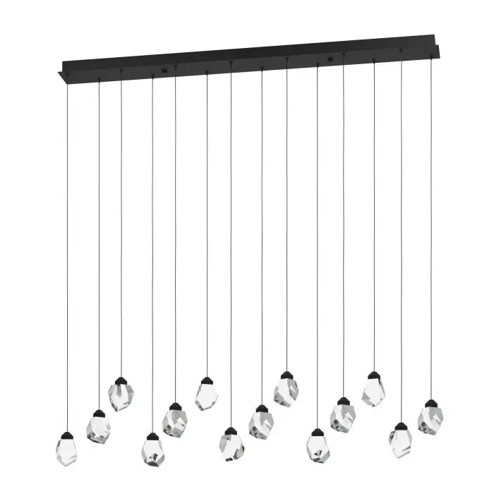 Pendant LED 14 lamps black/clear glass Sindicat - Eglo