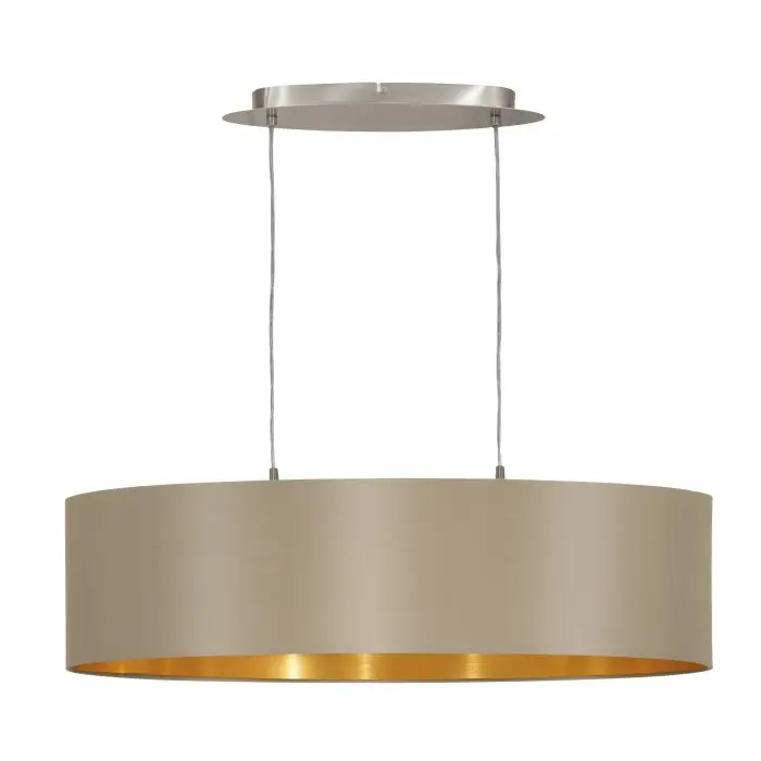 Pendant 2 lamps L780 matt nickel/taupe Maserlo - Eglo