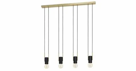 Pendant 4 lamps E27 black/brushed brass Bitachito - Eglo