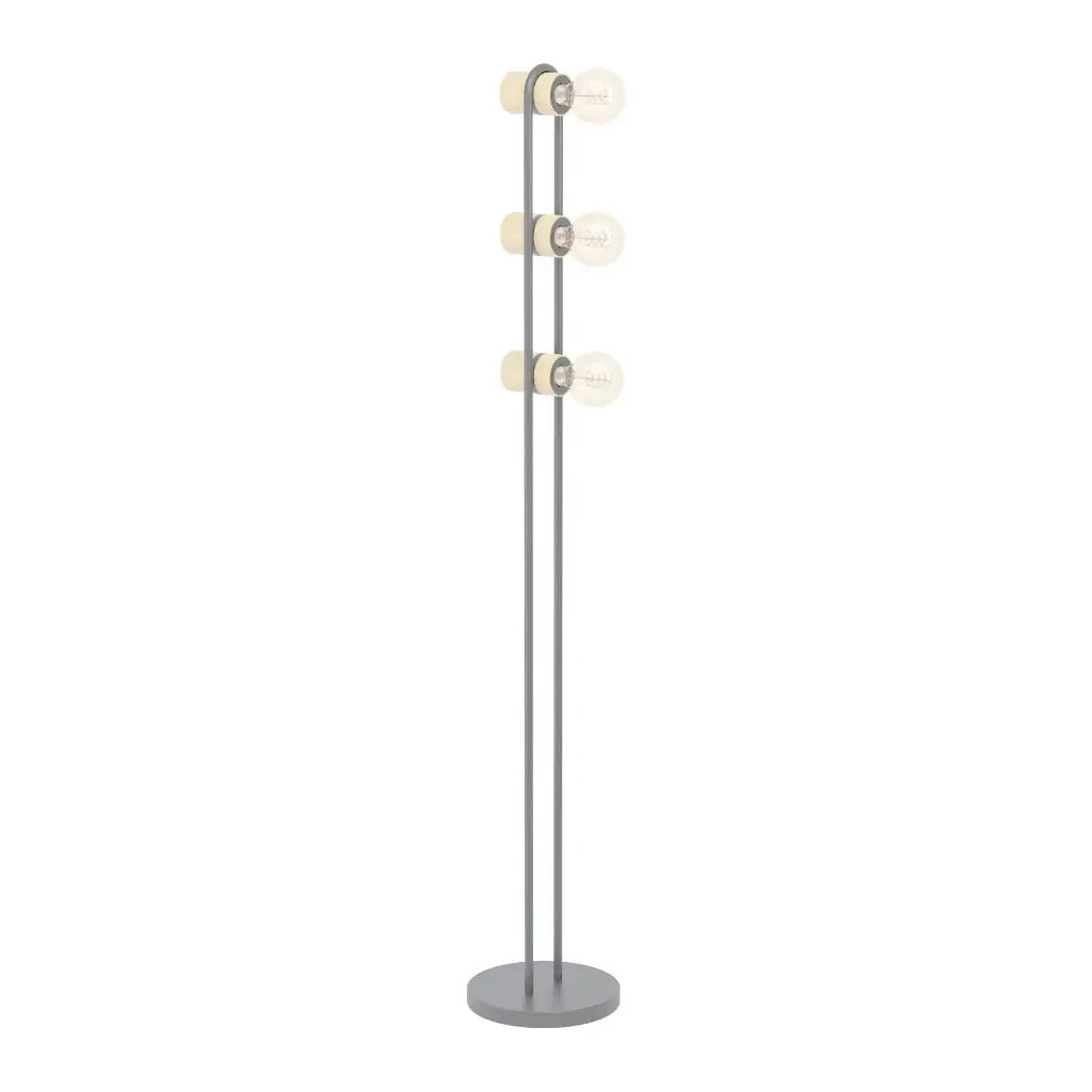 Lampadaire 3 lampes E27 noir/bois Chieveley - Eglo