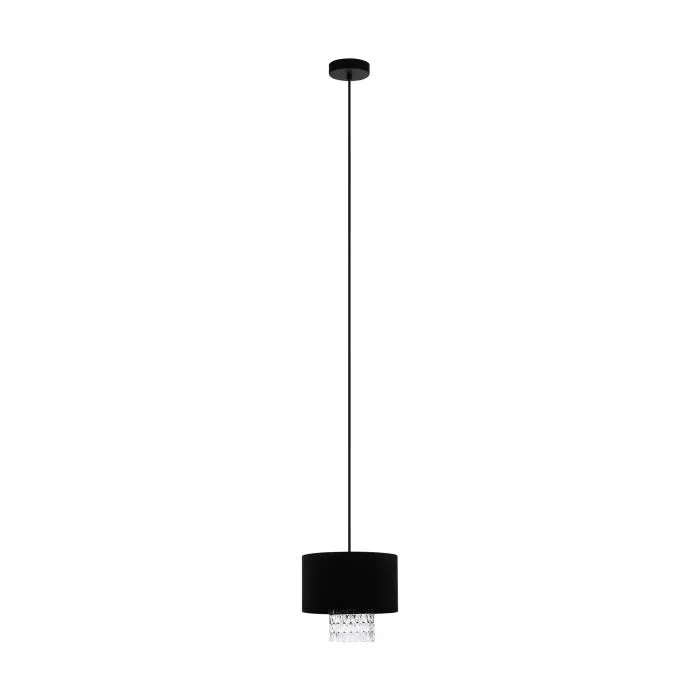 Pendant E27 black/clear glass Sapuara - Eglo